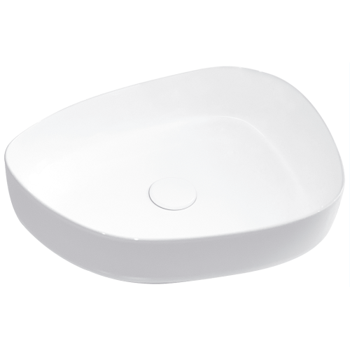 Éviers de lavabo en céramique à surface polie blanche pure