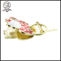 Guld Hello Kitty foto clip nyckelring metall