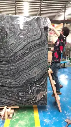 China Ancient Black Wood Vein Marble Slab Supplier