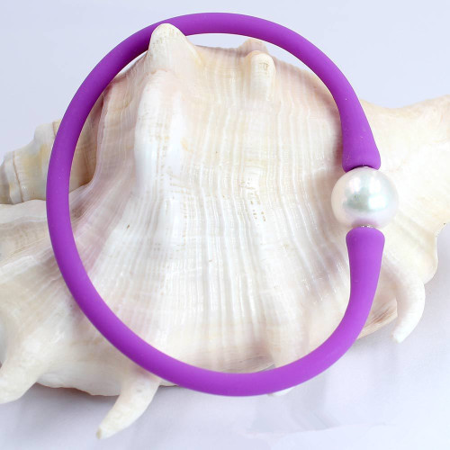 Pearl Silicone Metallic Bracelet Silicone Rubber Bracelet