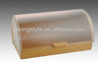Nature half round-shape plastic wooden bread box