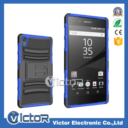 Fashion 3in1 robot clip holster phone case for Sony Xperia Z5