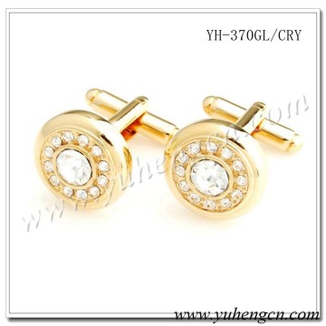 YH-370GL/CRY Fashion Clean Rhinestone Luxury Jewelry Cufflinks for Men