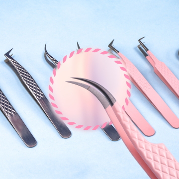 Gollee Fiber Tip Eyelash Extension Tweezers with Custom Logo