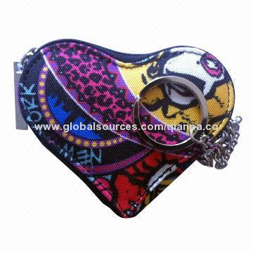 Custom-shaped zipped nylon coin purse, various colours are available, OEM orders are welcome
