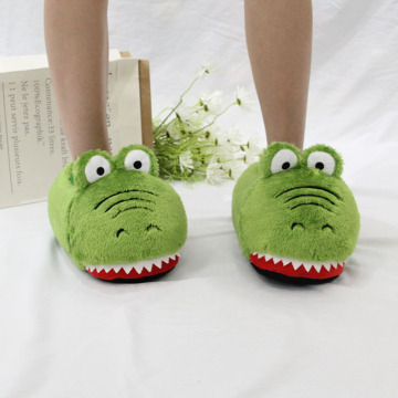 High Quality Anti-Skid Animal Shaped Crocodile Fuzzy Fur Plush Slippers