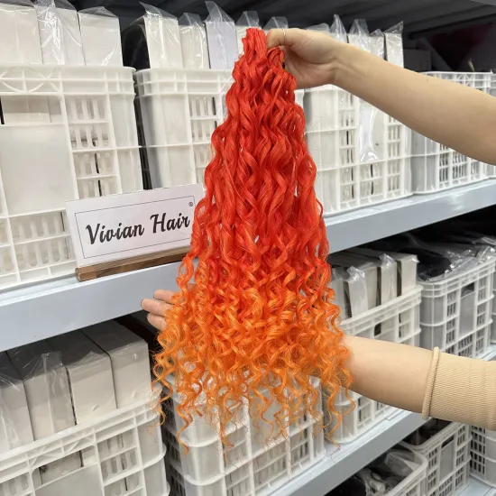 Top Quality 20-inch Ariel Curl Braiding Hair: Kanekalon Fiber, River Locs, Kinky Curly Braid Ombre Colorful Blonde Crochet Hair