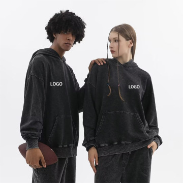 Vintage Cotton Washed Hoodie with Custom Logo - Oversized and Heavyweight for Men and Women