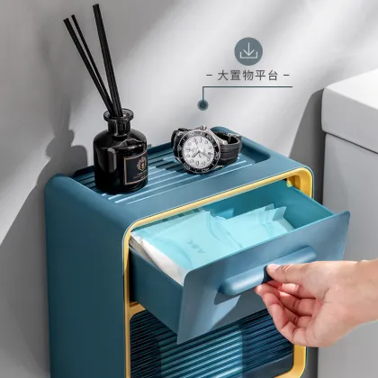 toilet tissue box punch-free wall-mounted toilet paper rack