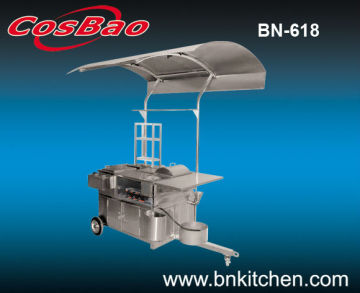 High quality stainless steel multi-function snack / hot dog cart BN-618
