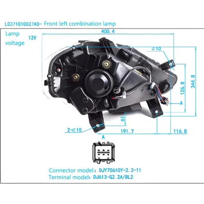 L0371010027A0 Front Combination Lamp Assembly for Foton Aoling T3 - 12V Voltage
