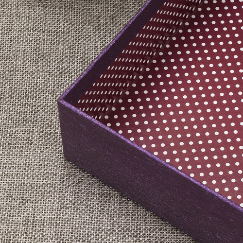Custom Luxury Purple Gift Box With Ribbon Lid