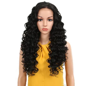 Rebecca fashion Kinky Curly Black Color Free Parting 13*4 Lace Front Wigs Heat Resistant Synthetic Hair Wigs For Black Women