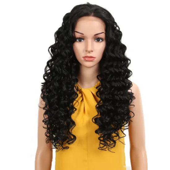 Rebecca fashion Kinky Curly Black Color Free Parting 13*4 Lace Front Wigs Heat Resistant Synthetic Hair Wigs For Black Women