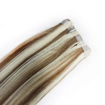 Custom Weave Unprocessed Blonde Straight Long Black Weave Curticle Aligned Double Drawn Hair Tape Wholesale Skin Weft Remy Hair