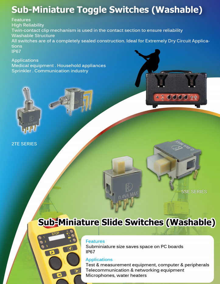 Washable Sub-miniature Toggle Switch