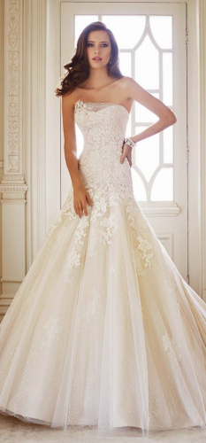 2014 Latest Designer White Ball Gown Cap Sleeve Lace Back See Through Bodice Appliqued Wedding Gown Sample Pictures (MN1482)