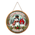 Eco-Friendly Christmas Wooden Crafts Pendant Hollow Santa Claus and Tag Decoration Carved Engraving