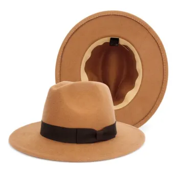 Fashion Party Custom Classics Wide Brim 100% Wool Felt Fedora Hats for Adults
