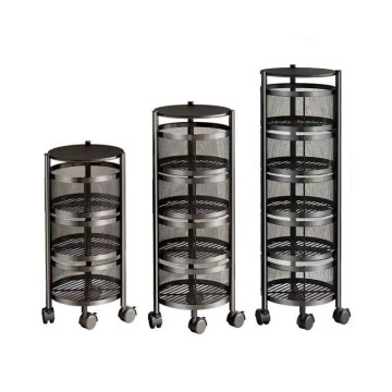 4-Layer Rotating Kitchen Storage Rack: Efficient Organizer for Fruits, Vegetables & More