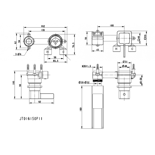 Wall Mounted Tap Single Handle Waterfall Basin Faucet ○ Manufactory