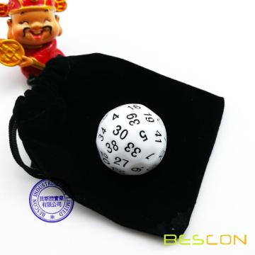 Bescon Polyhedral Dice 50-sided Dice, D50 die, D50 dice, 50 Sides Dice, 50 Sided Cube of White Color