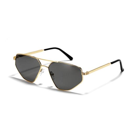 Großhandel Metallgläser Doppelbrücke Katzen-Eye Vintage Sonnenbrille Populäre große gerahmte Sonnenbrille