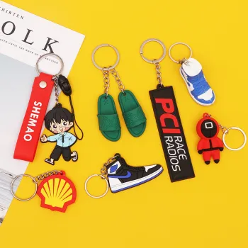 Egg-Shaped Silicone PVC Pop Keychain Unisex Fidget Toy and Food-Themed Keyring
