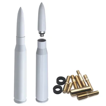 White Bullet Antenna, brass Stable Radio Signal Receiving Replacement Adapters Antenna, Auto Modification Accessories Ford F