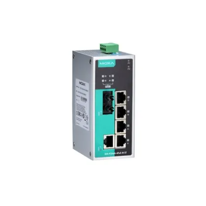 Moxa EDS-P206A Series: 6-Port Unmanaged Ethernet Switch with 4 PoE+ Ports