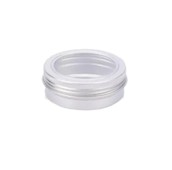 Custom Empty 60ml Aluminum Screw Lid Metal Mint Candy Candle Tea Can Tin Box Jar Packaging With Window