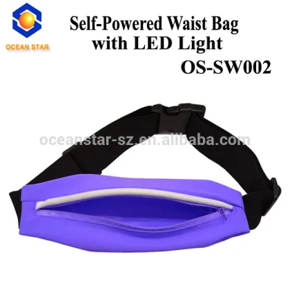 Travel sport running cycling waist bag with led /waist pouch