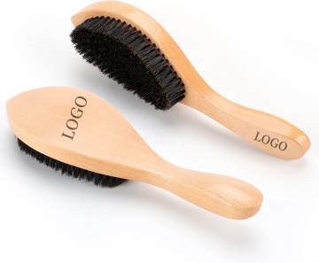 Custom Logo Hot Sale Wave Hair Brush with Long Handle and 100% Soft Boar Bristles for Men