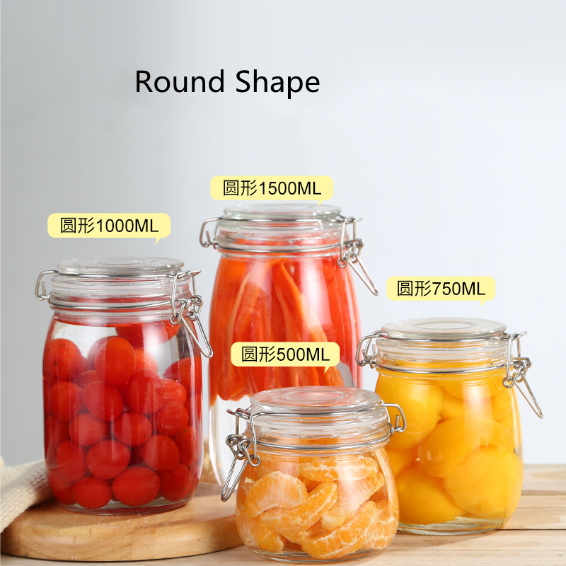 Glass Maon Jar With Clip Top