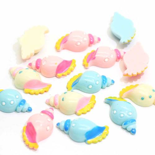 Flat Back Sea Snail Kawaii Resin Cabochon 100pcs/bag Craft Decoration Beads Charms Kids Toy Ornaments Bead Slime