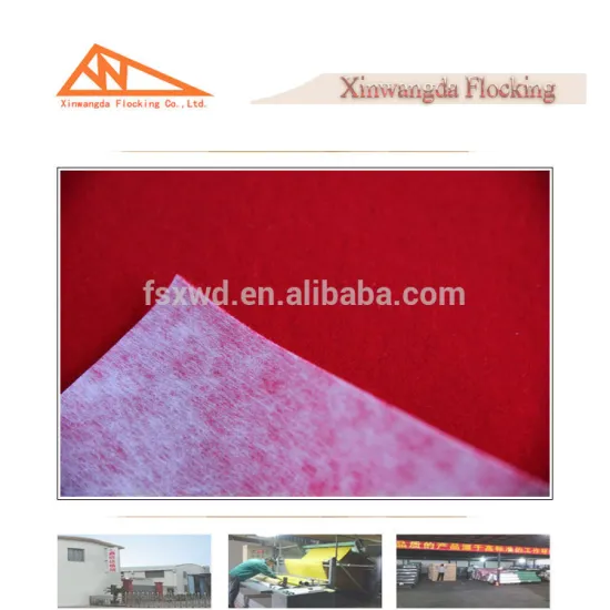 Red 100% Polyester flocked velvet fabric for uniform and uphostery
