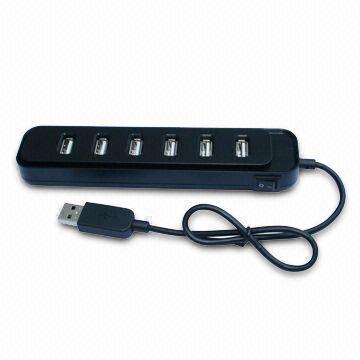 7-port USB Hub with LED Indicator, Compatible with Microsoft Windows 2000/ME/XP/Vista
