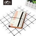 Custom geometric pattern style PU cover notebook with elastic strap small leather diary