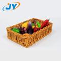 Supermarket Fruit Vegetalbe Basket Handweaved plastic rattan supermarket fruit vegetable basket Factory