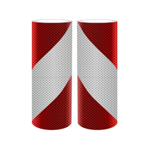 Red White Reflective Tape 3M Alternated stripes right and left, micro prismatic Factory