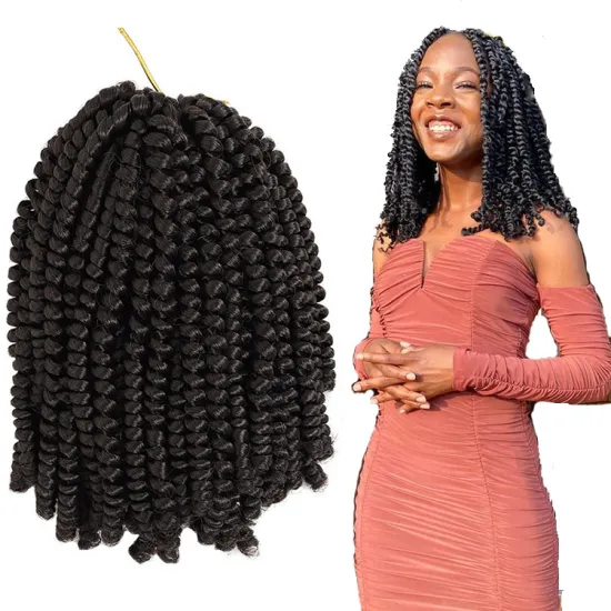 Spring Twist Crochet Hair 8 Inch Solid And Mixed Color Synthetic Fiber Afro Spring Twist Braids Hair Extensions Pink Purple