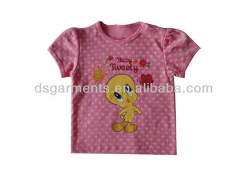 2013 pink summer T-shirt children clothing with cute printing