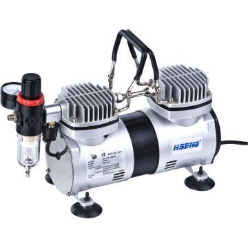 Twin Piston Airbrush Compressor with Cover AS19-2