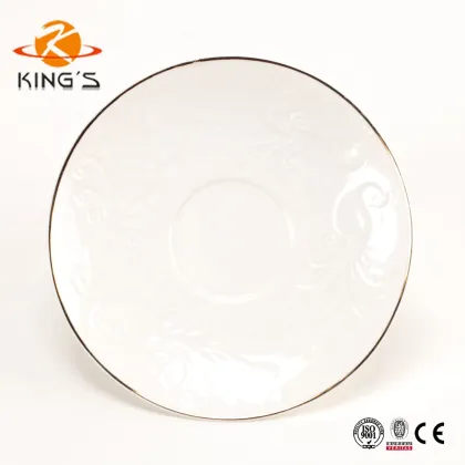 White Porcelain Tea Cup with Embossment