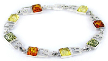 Charm women's sterling silver bracelet with diamond decorated