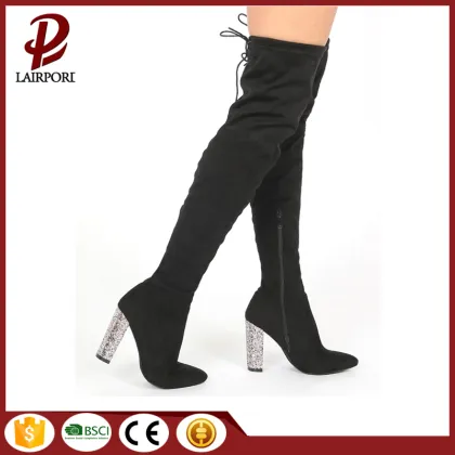 Crystal high heel over the knee boots