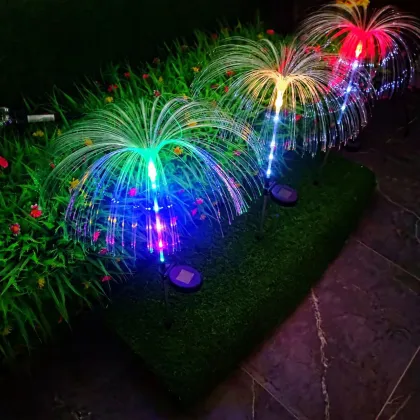 LED Solar Garden Lights - Waterproof Fiber Optic Patio & Pathway Lighting