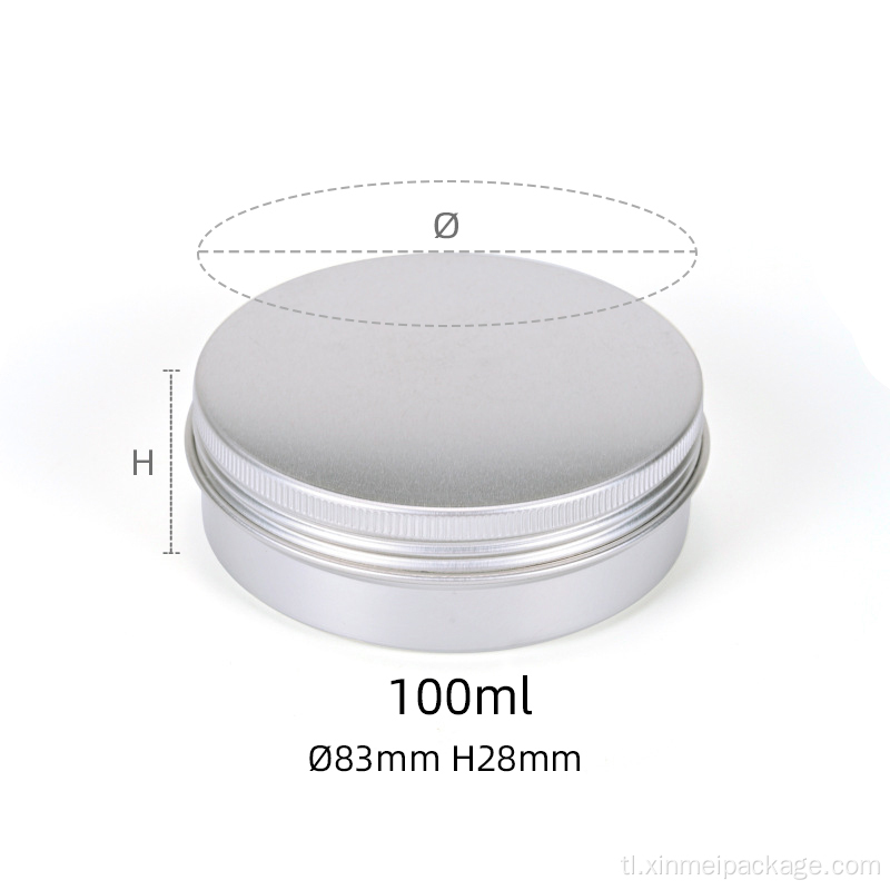 100ml 3.3oz aluminyo jar para sa lip balm lata
