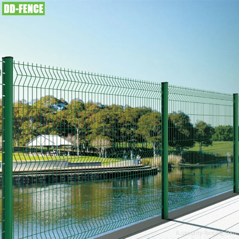 Fence a maglie di filo saldato curvo rivestito in polvere