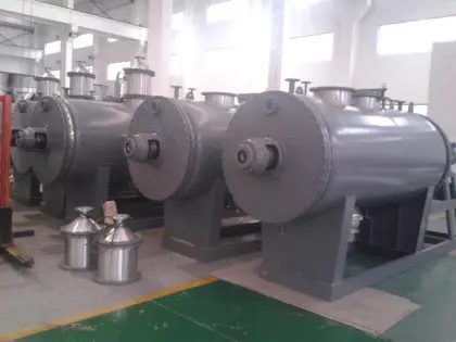 Energy saving vacuum rake dryer for paste materials
